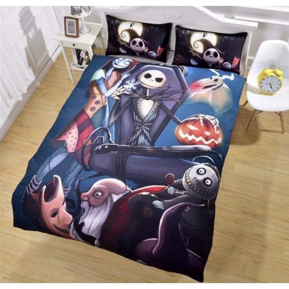 Disney Nightmare Before Christmas King Duvet Cover Jack Skellington Sally Goth